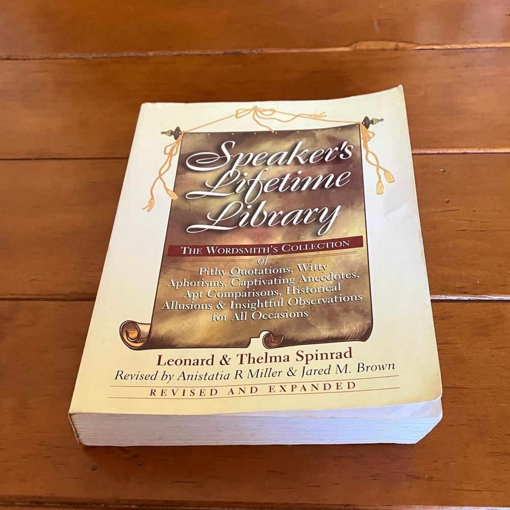 Speaker's Lifetime Library by Leonard & Thelma Spinrad Revised Edition Book
